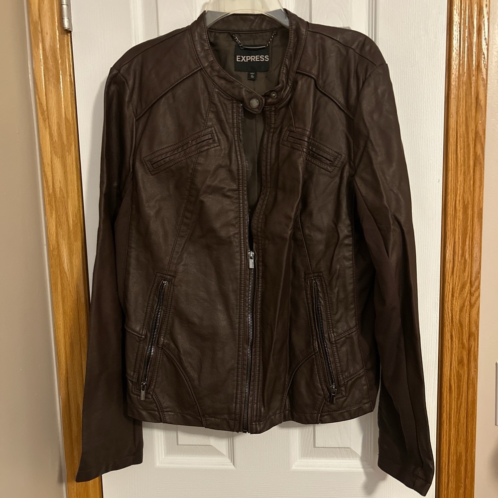 Express Women's Dark Brown Leather Jacket